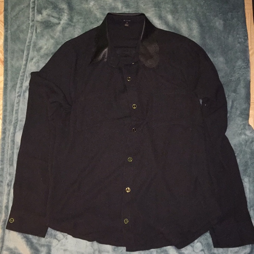 Button down pleather collar shirt ✨✨